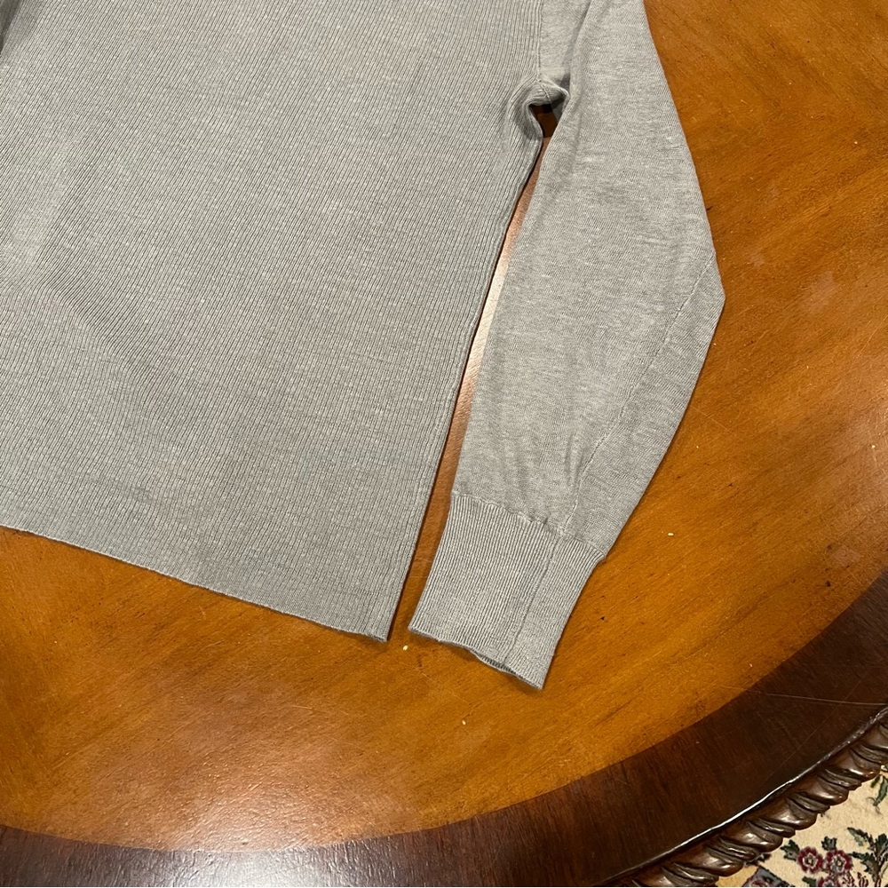 John Varvatos Collection 100% Linen Henley Sweater Gray Medium Lightweight Knit - Picture 10 of 16